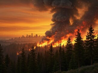 Canada Méga feu de foret incendie fumée États-Unis Europe